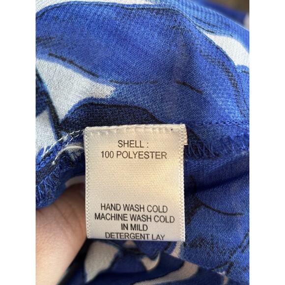 Une Ame Blue Floral Boho Bell Sleeve Off The Shoulder Maxi Dress Large Womens - Picture 6 of 6